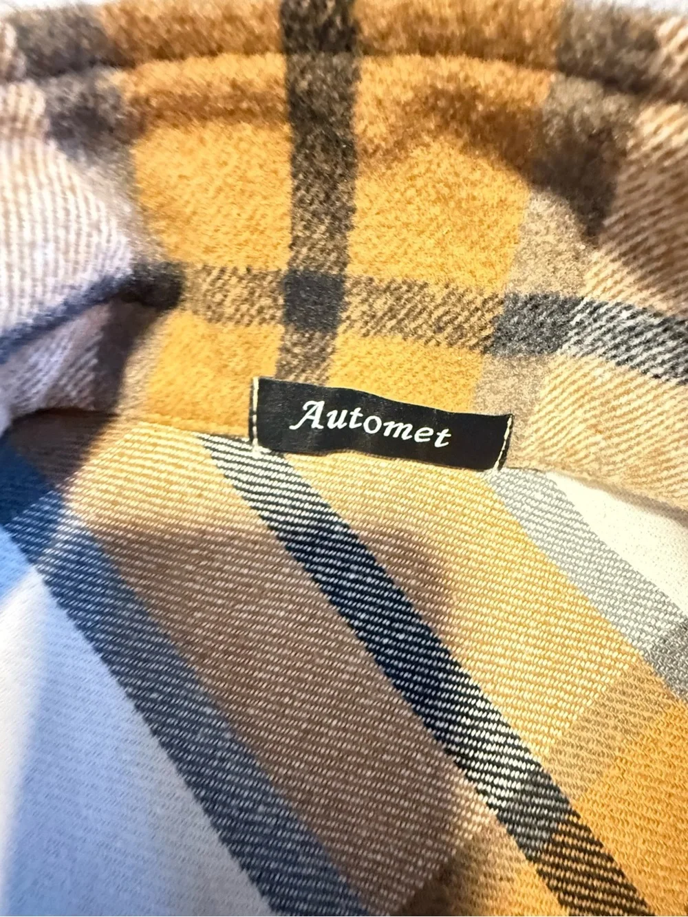 Classic Plaid Button-Front Women’s Sweater Jacket - Tan & White